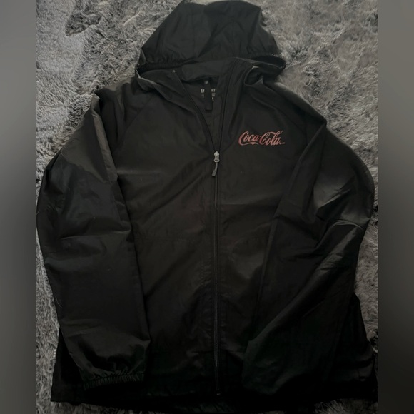 Brand New Official Coca Cola Jacket Women’s Windbreaker Size Large Black - Picture 3 of 6